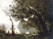 Jean Baptiste Camille  Corot souvenir de mortefontaine oil painting artist